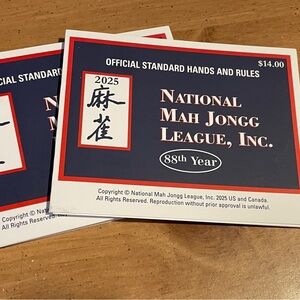 National Mah Jongg League 2025 Rule Card (lot 2)